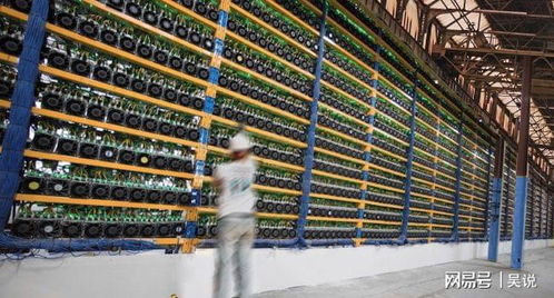 Monero mining farm with rows of high-performance mining rigs