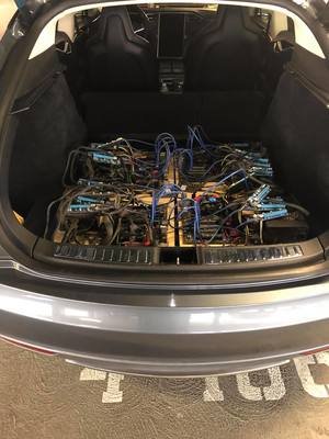 A close up of sophisticated mining rig components highlighting the complexity of the technology.